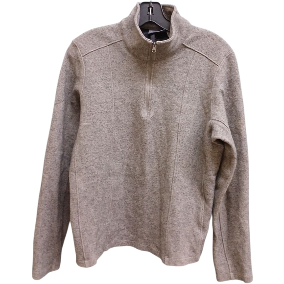 Ibex Solid Gray Wool Quarter Zip Long Sleeve Top Size Medium - Picture 1 of 7